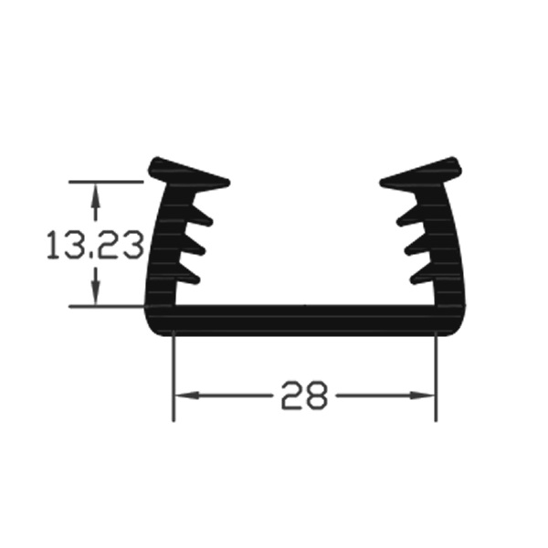 Wraparound UCHANNEL Glazing Gasket (28mm)